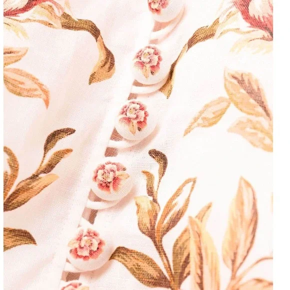 💐 Zimmermann Vacay Billow belted  floral linen maxi dress 💐 - Picture 6 of 16
